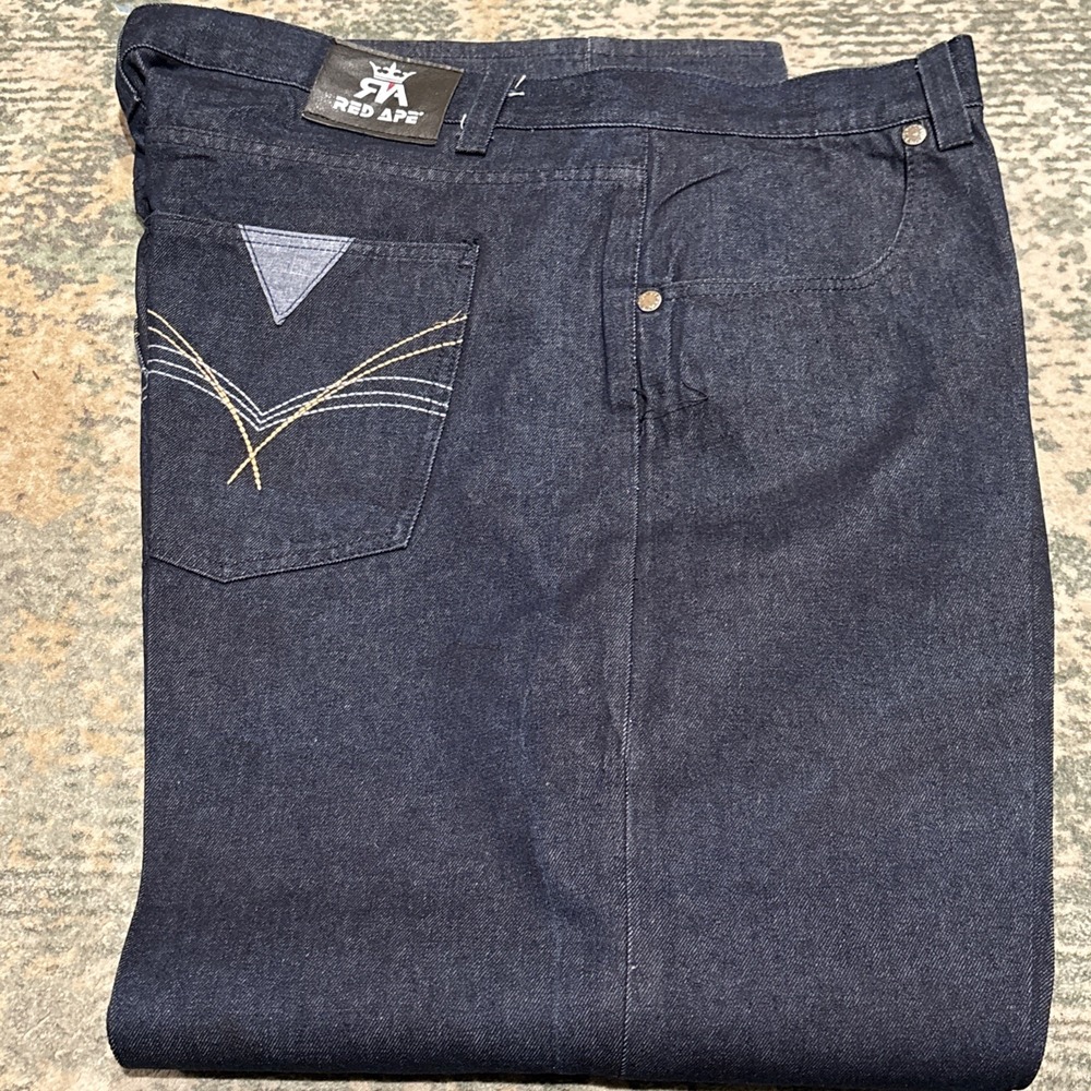 Vintage Red Ape Baggy Skate Jeans Size 46 Dark Wash Y2K Streetwear